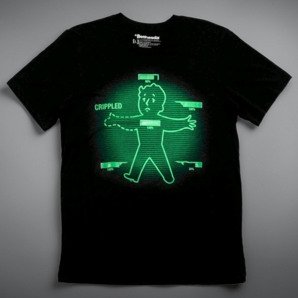 Bethesda Black T-Shirt with Green Vault Boy Graphic 4X